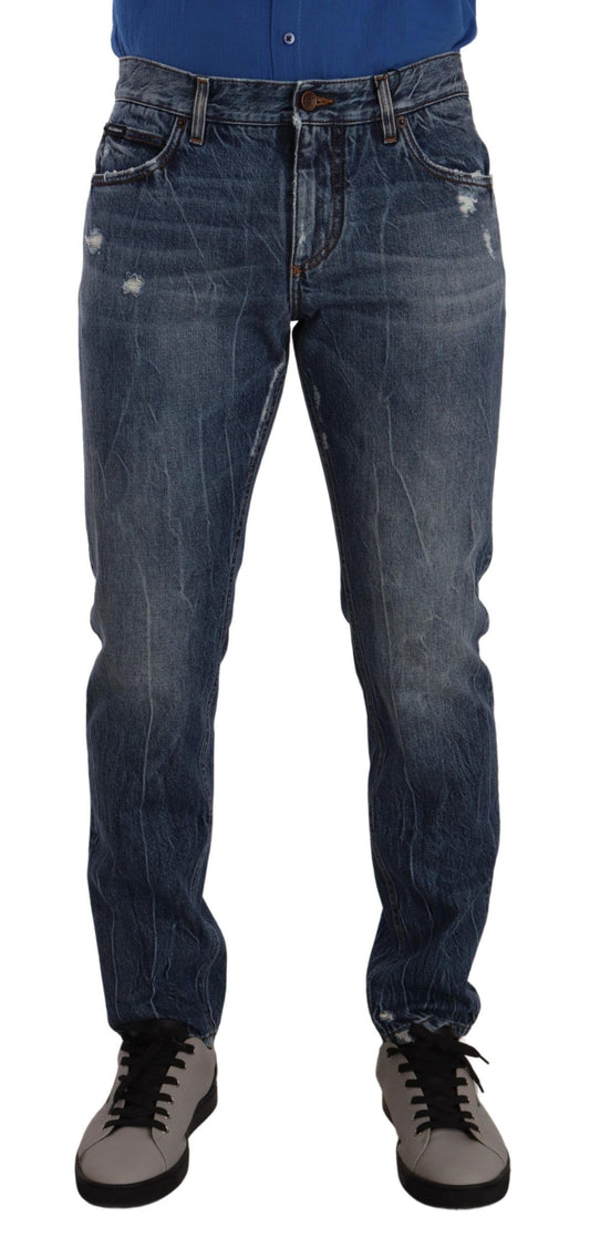 Elegant Straight Fit Italian Denim Jeans