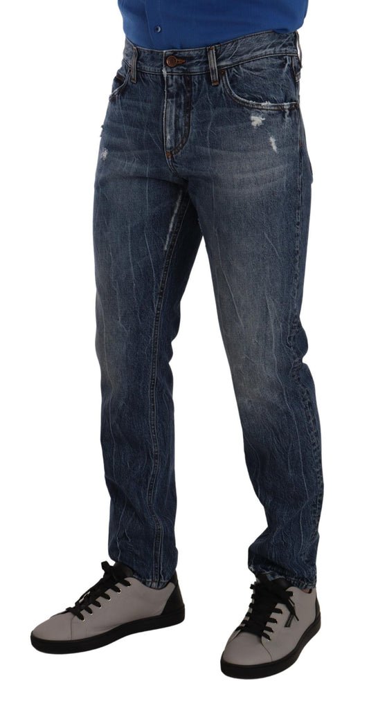 Elegant Straight Fit Italian Denim Jeans