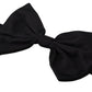 Elegant Black Cotton Bow Tie