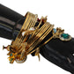 Elegant Gold Crystal Bangle Bracelet
