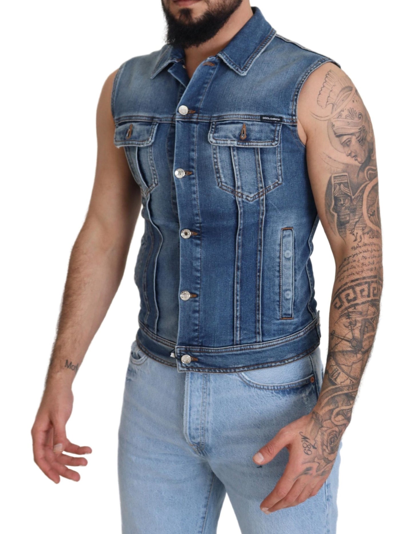 Elegant Single Breasted Denim Vest