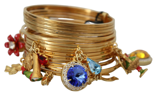 Elegant Gold Crystal Bangle Bracelet