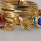 Elegant Gold Crystal Bangle Bracelet