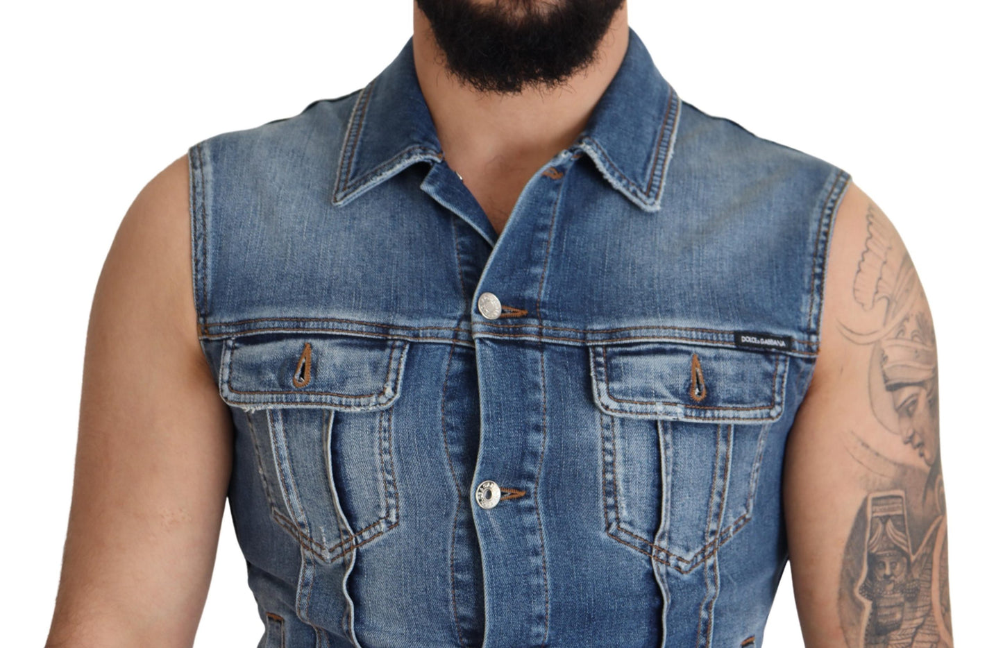 Elegant Single Breasted Denim Vest