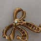 Elegant Gold-Toned Bow Clip Earrings