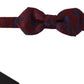 Maroon Silk Bow Tie with Blue Flower Pattern