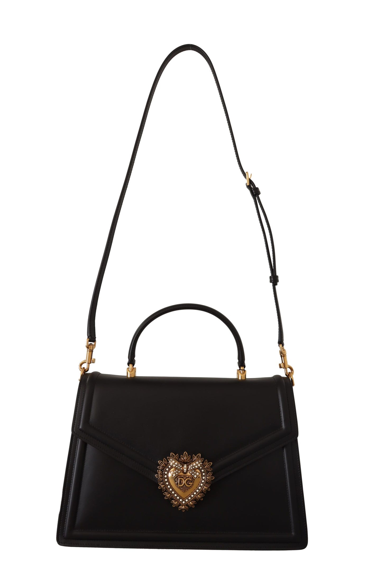 Elegant Black Devotion Leather Shoulder Bag