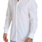 White Cotton Slim Fit Formal Dress GOLD Shirt