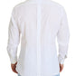 White Cotton Slim Fit Formal Dress GOLD Shirt