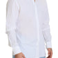 White Cotton Slim Fit Formal Dress GOLD Shirt