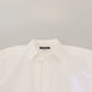 White Cotton Slim Fit Formal Dress GOLD Shirt