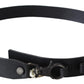 Chic Black Leather Waist Belt