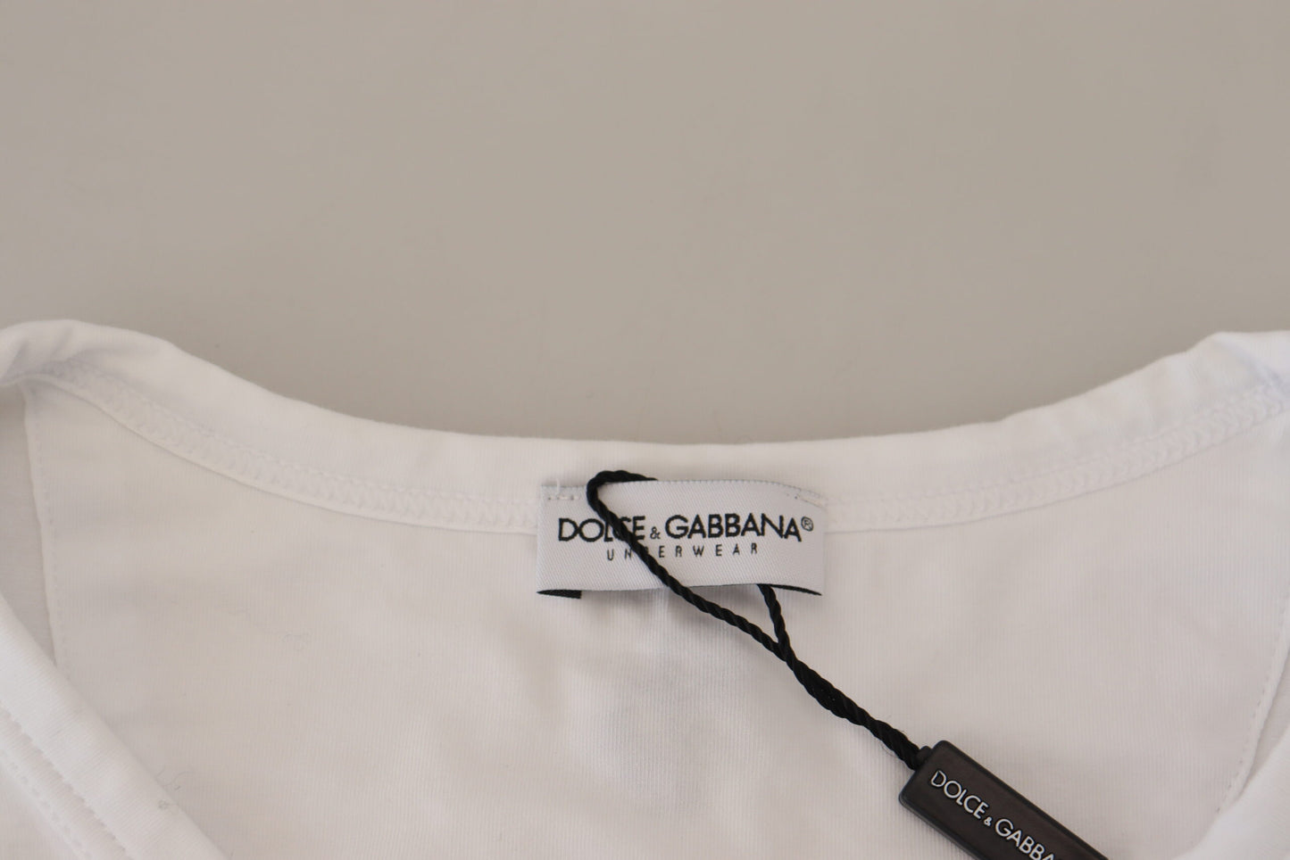 Elegant White Logo Embroidered T-Shirt