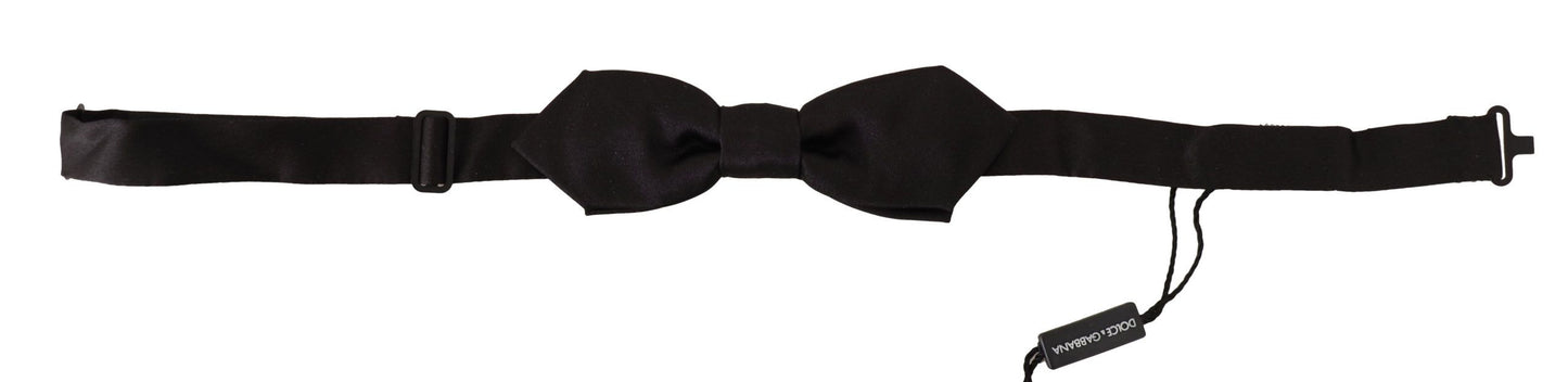 Elegant Black Silk Bow Tie