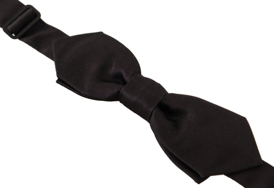 Elegant Black Silk Bow Tie