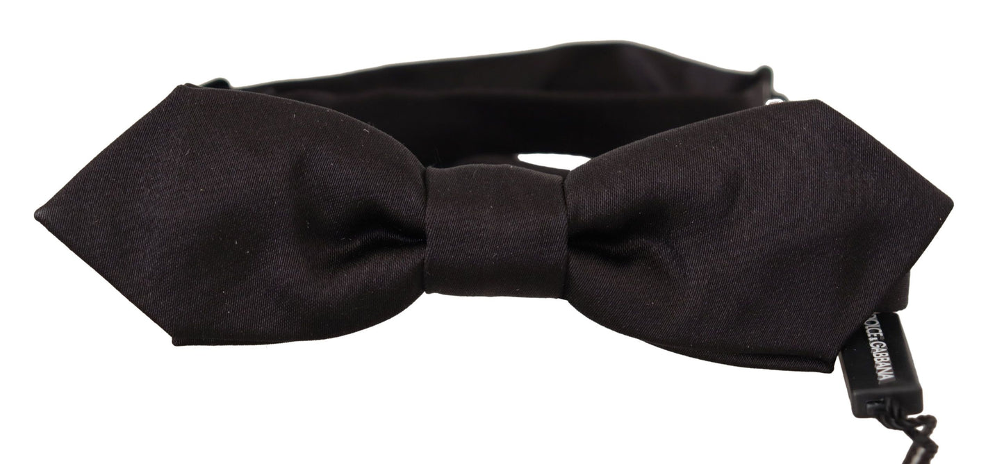 Elegant Black Silk Bow Tie