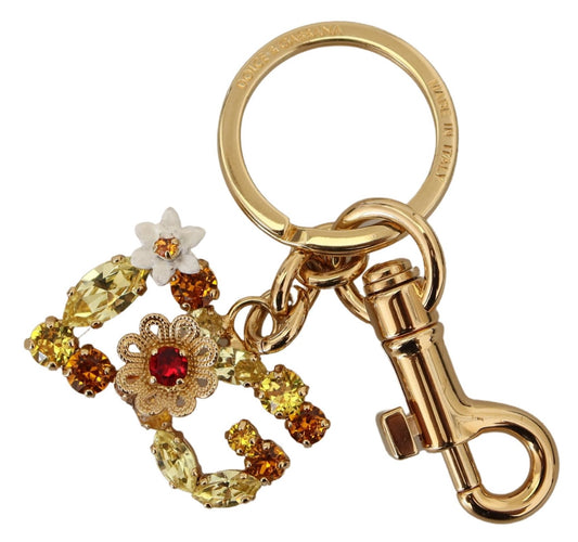 Elegant Gold-Toned Crystal Keychain