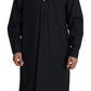 Elegant Black Cotton Long Sleeve Caftan Shirt