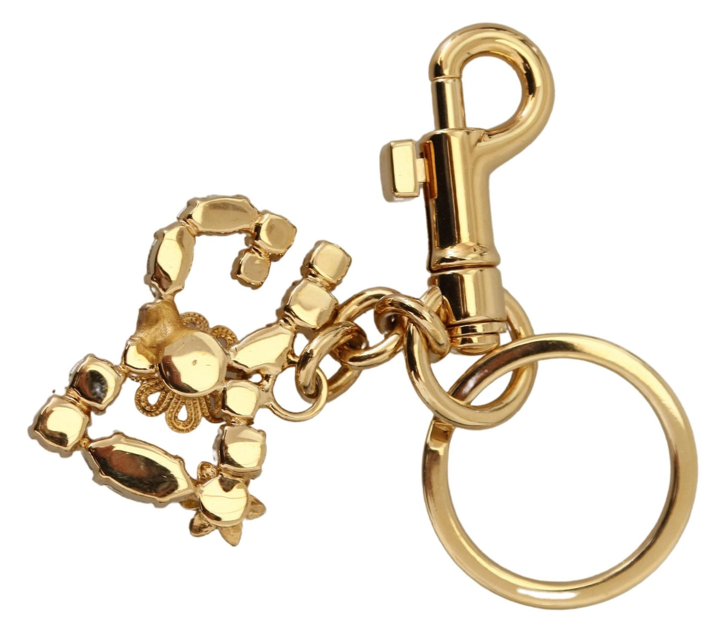 Elegant Gold-Toned Crystal Keychain