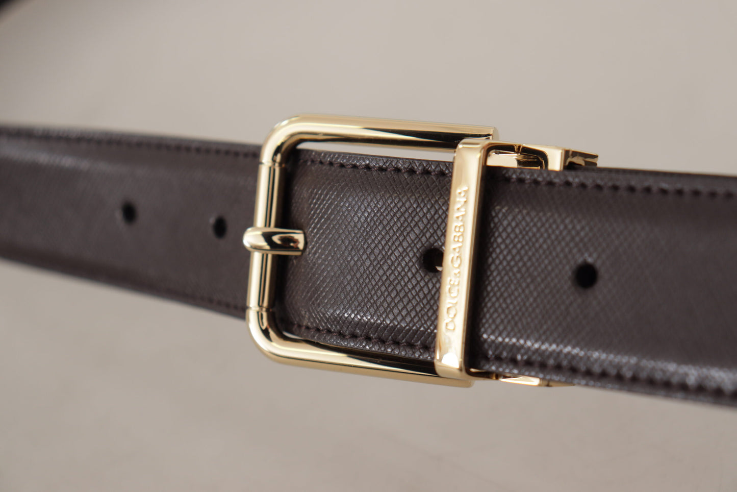 Elegant Leather Logo Engraved Belt