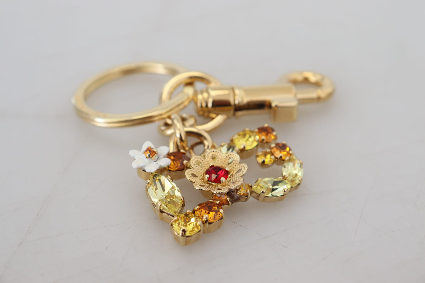 Elegant Gold-Toned Crystal Keychain