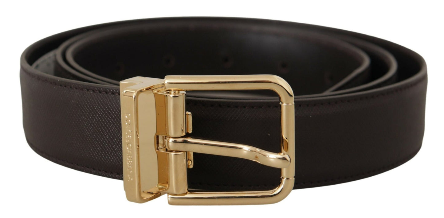 Elegant Leather Logo Engraved Belt