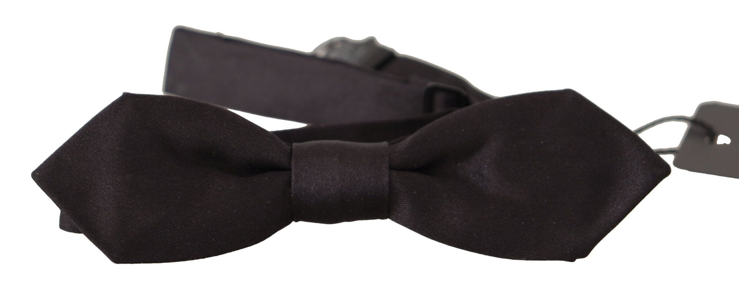 Elegant Black Silk Bow Tie