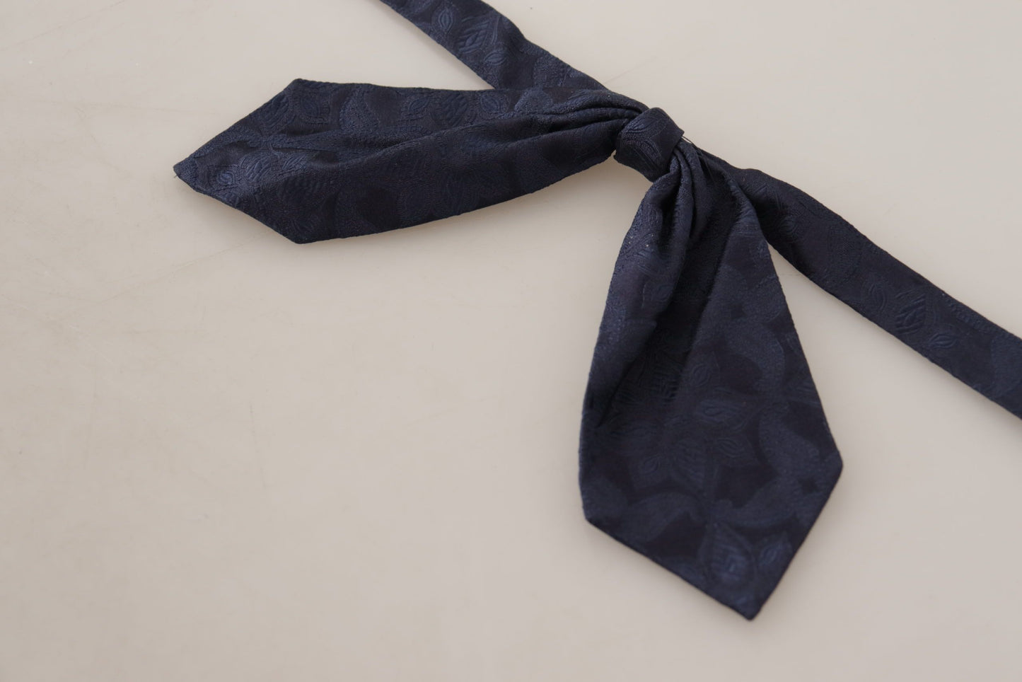 Elegant Silk Blue Floral Bow Tie