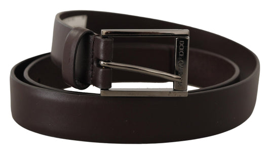 Elegant Dark Brown Leather Belt