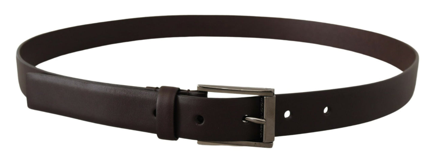 Elegant Dark Brown Leather Belt