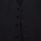 Black Wool Stretch Waistcoat Formal Vest