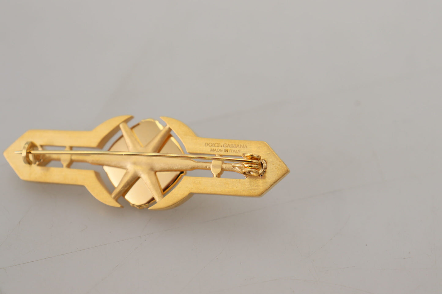 Elegant Gold Plated Brass Brooch