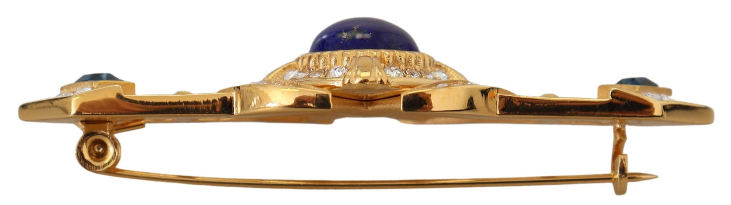 Elegant Gold Plated Brass Brooch