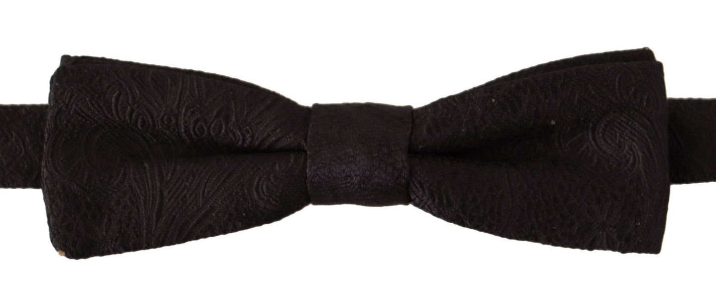 Elegant Black Silk Bow Tie