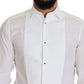 White Formal Cotton Tuxedo Dress GOLD Shirt