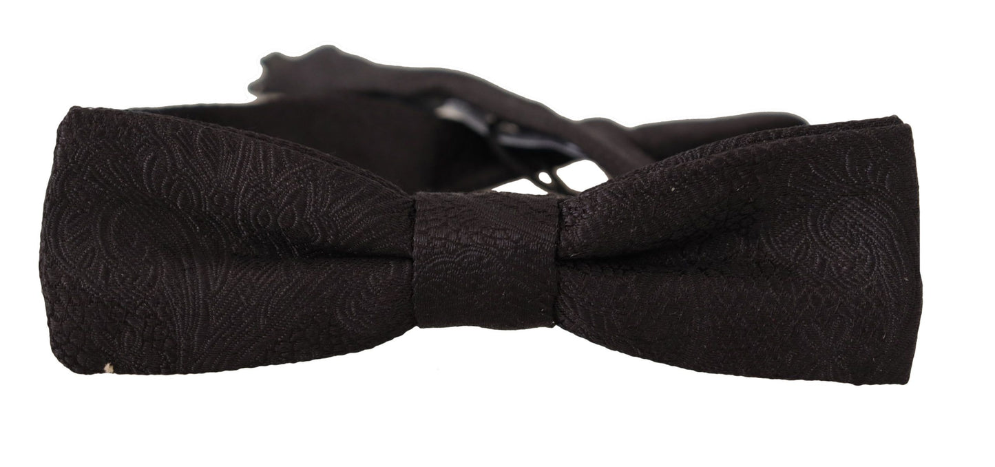 Elegant Black Silk Bow Tie