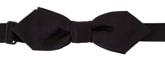 Elegant Black Silk Bow Tie