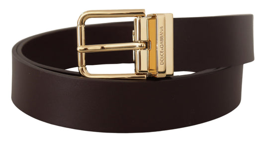 Elegant Dark Brown Leather Belt