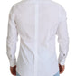 White Cotton Slim Fit Formal Dress GOLD Shirt