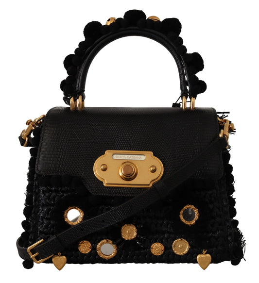 Elegant Black Gold Detail Shoulder Bag