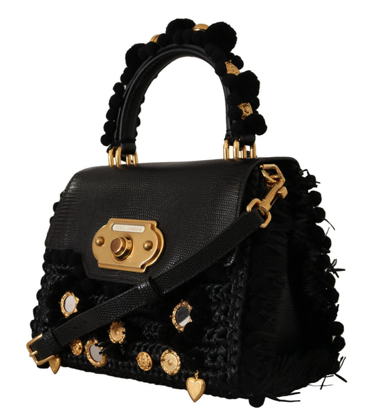 Elegant Black Gold Detail Shoulder Bag