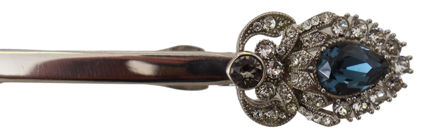 Elegant Silver Glass Brooch Pin