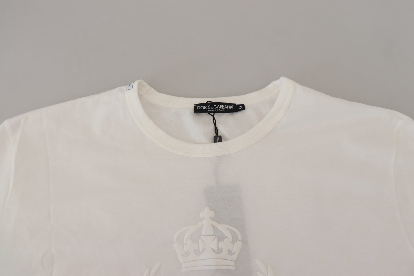 Elegant White Crew Neck Logo Tee