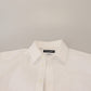 White Cotton Slim Fit Formal Dress GOLD Shirt