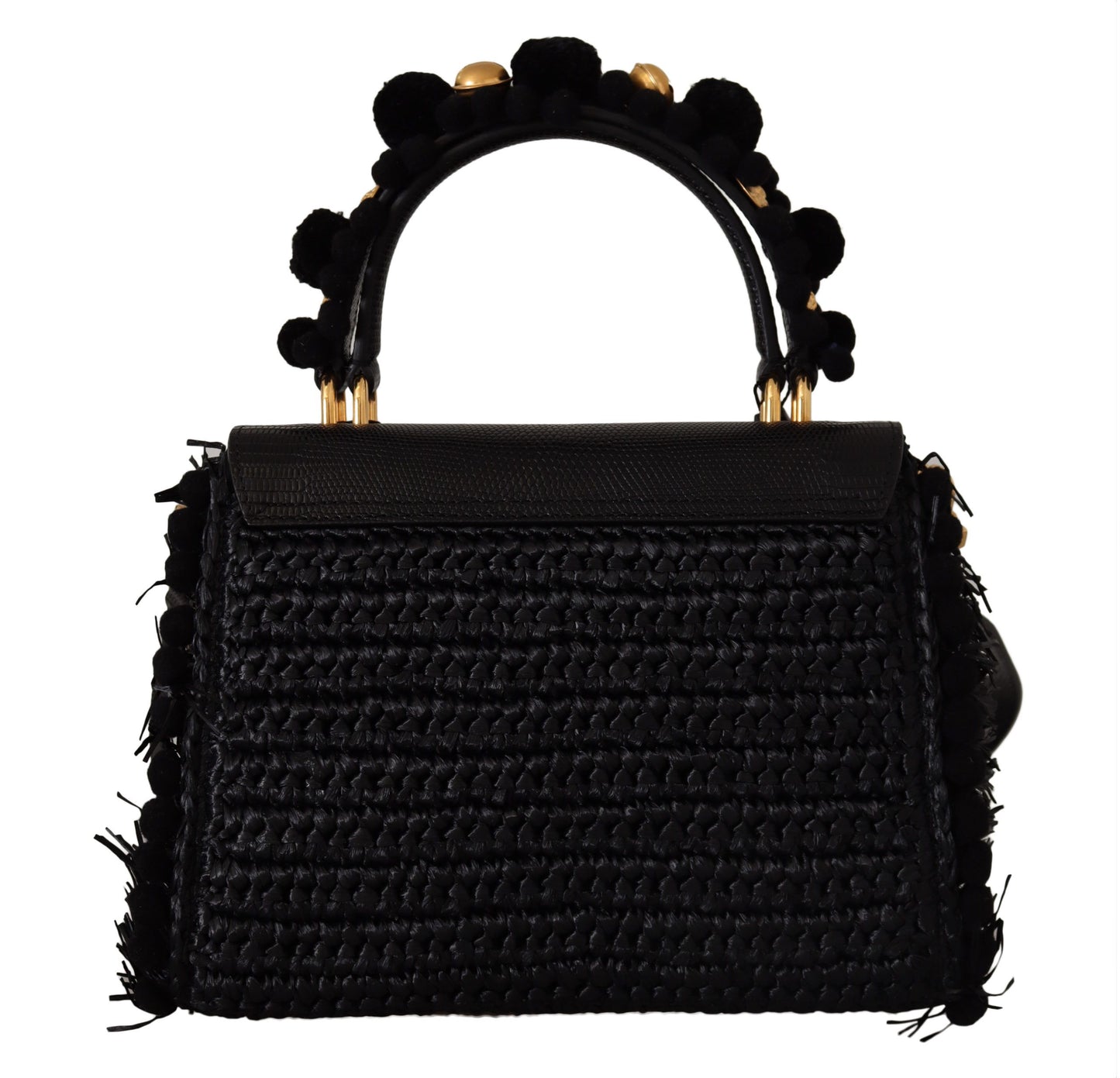 Elegant Black Gold Detail Shoulder Bag