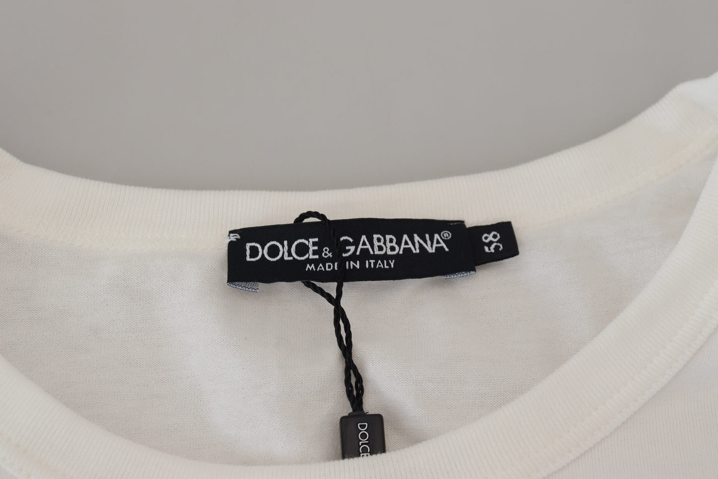 Elegant White Crew Neck Logo Tee