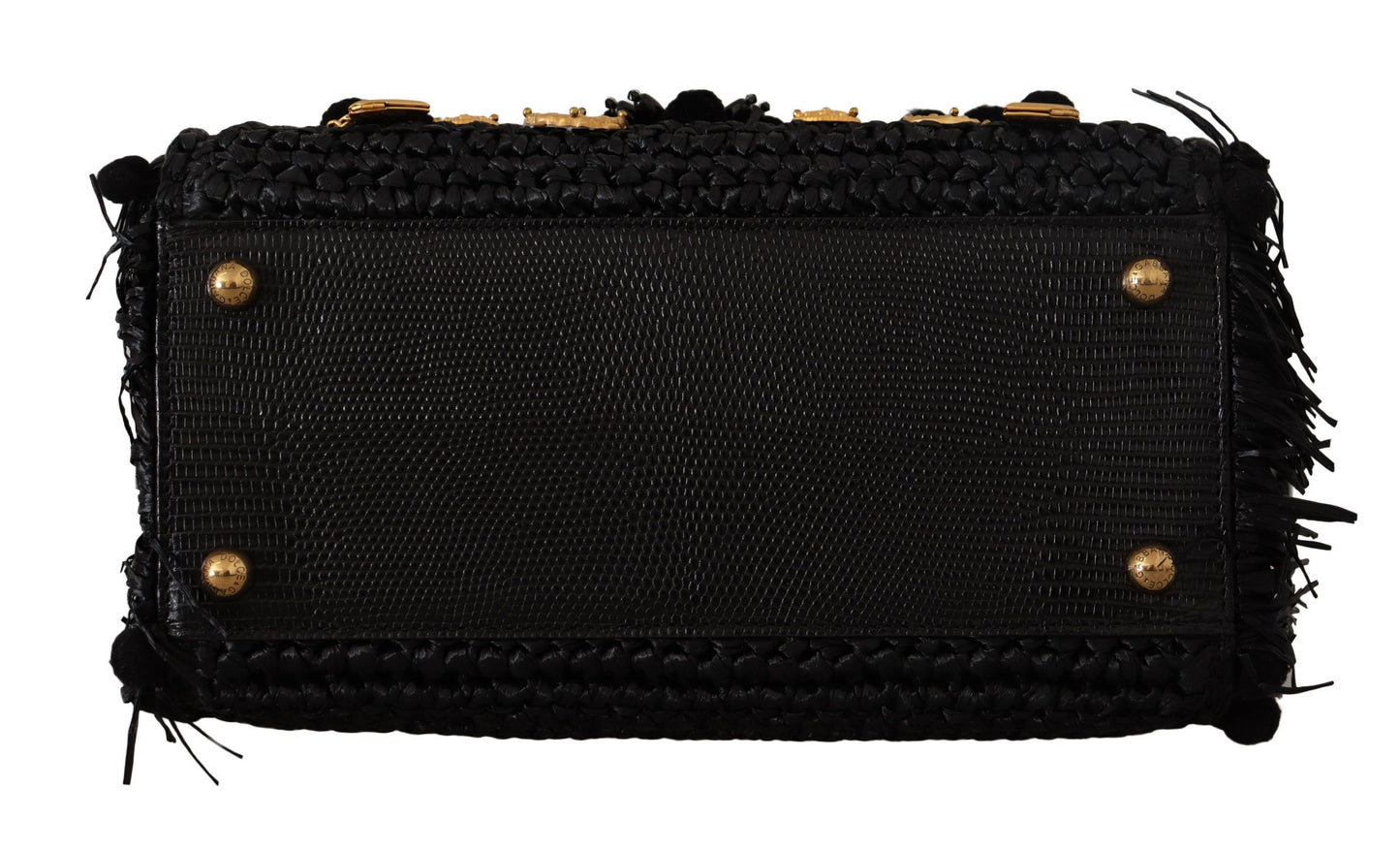 Elegant Black Gold Detail Shoulder Bag