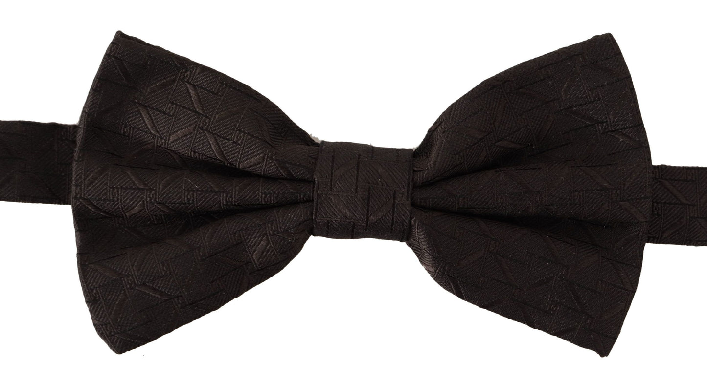 Elegant Black Silk Bow Tie