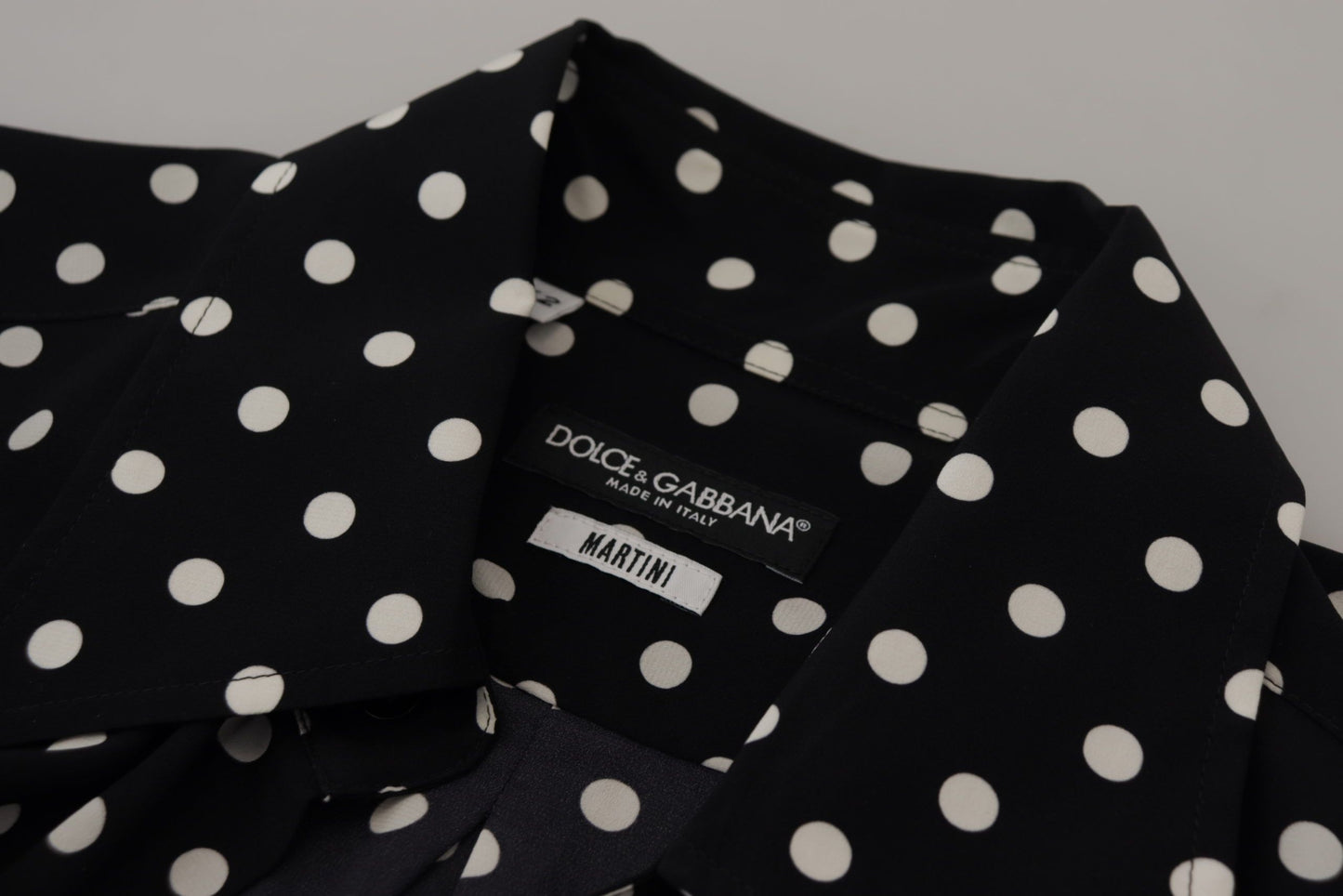 Elegant Black Polka Dot Silk Men's Shirt