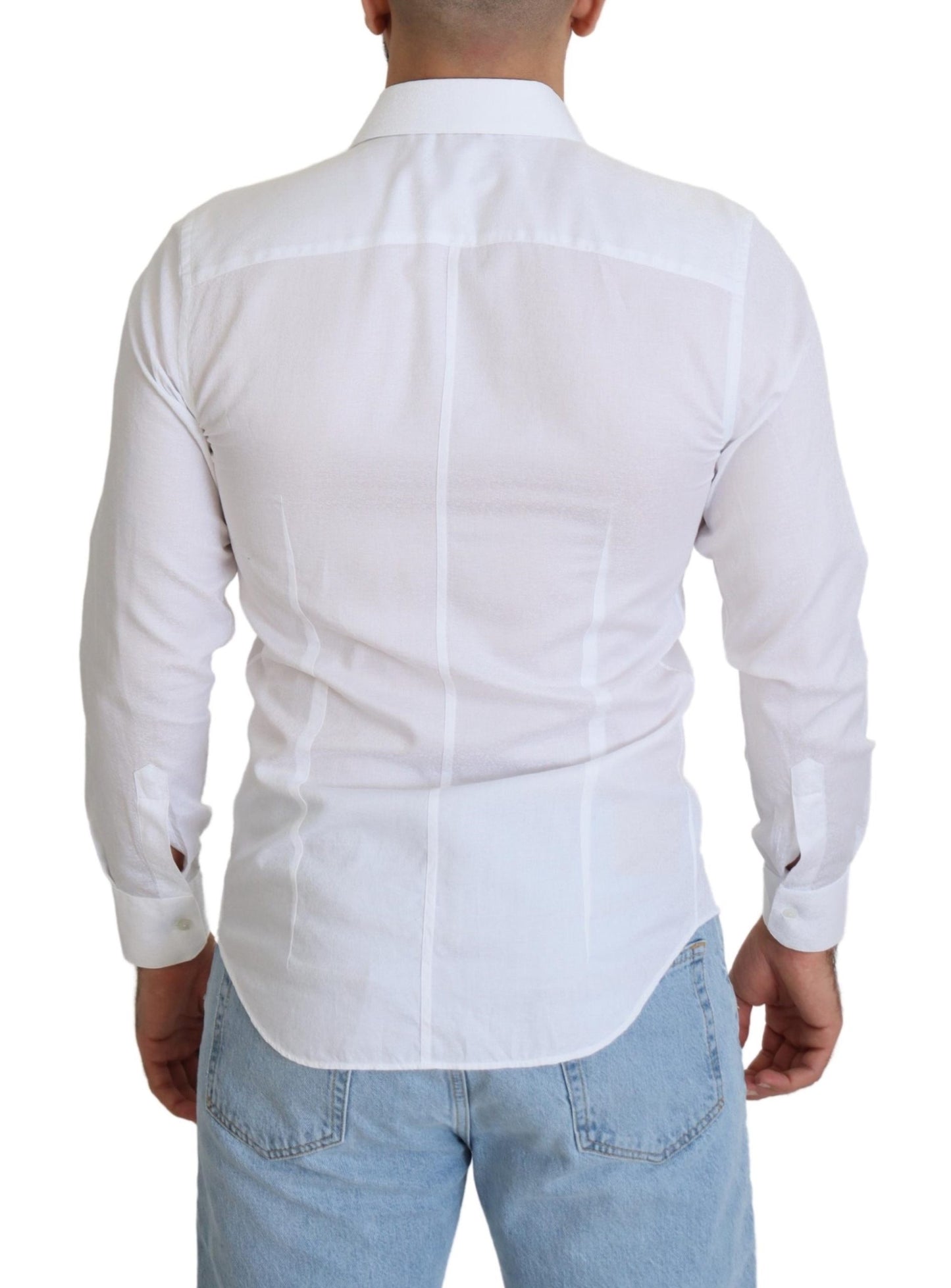 Elegant Slim Fit White Cotton Shirt